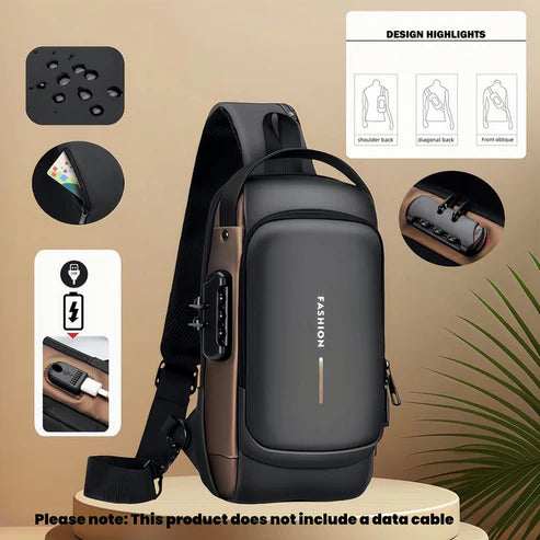 Anti-Theft Sling Bag With A USB Charging Cable